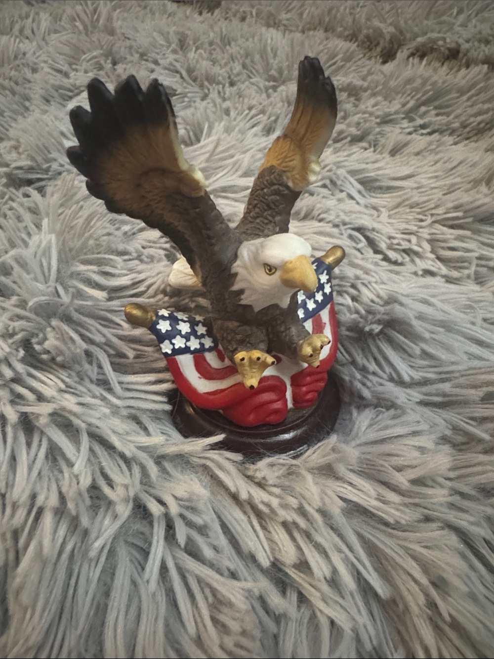 Patriotic Bald Eagle Figurine - Red, White & Blue Accent